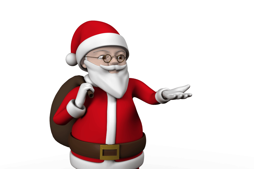 Transparent Vector Illustration of Father Christmas with Sack