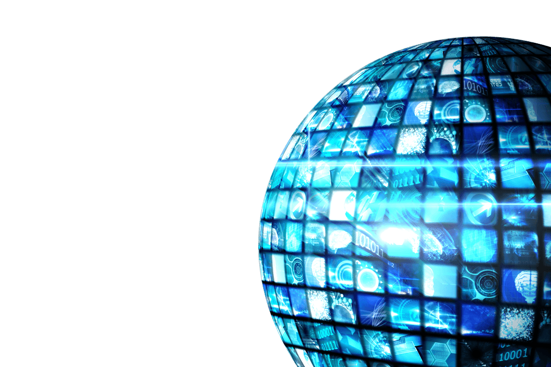 Digital Globe Composed of Screens on Transparent Background - Download Free Stock Images Pikwizard.com