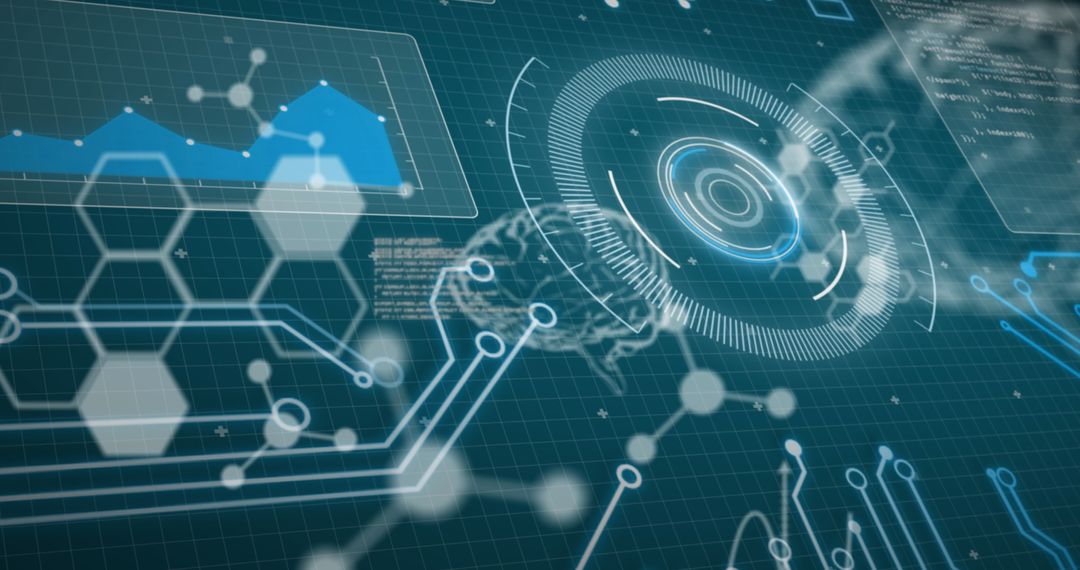 Futuristic Digital Interface with Global Data Network Integration