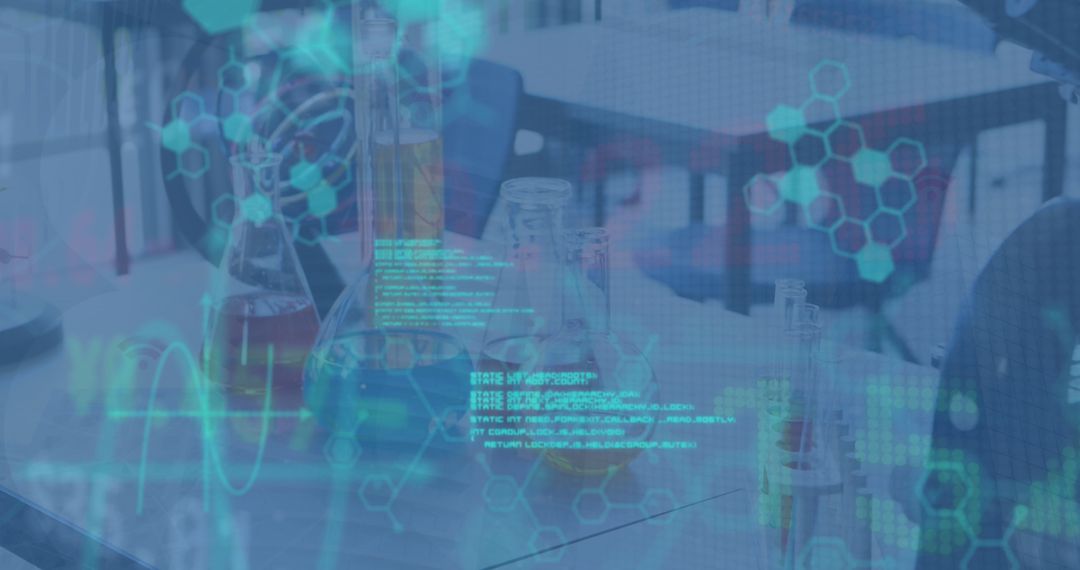 Biotechnology Innovation Digital Overlay in Modern Laboratory