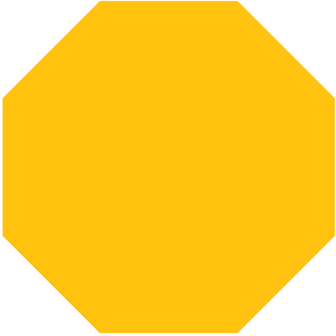 Yellow Abstract Octagonal Shape on Transparent Background