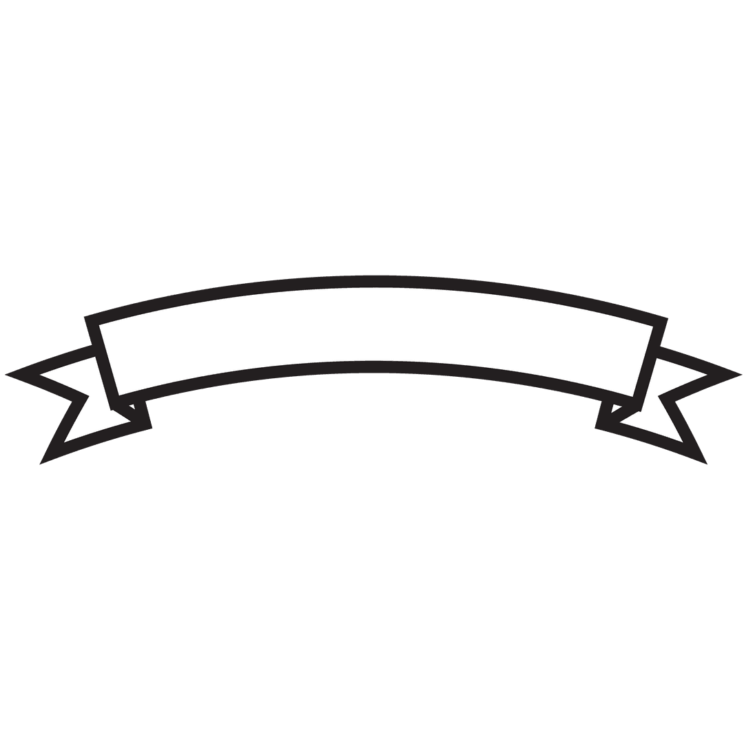 Blank White Ribbon Banner on Transparent Background
