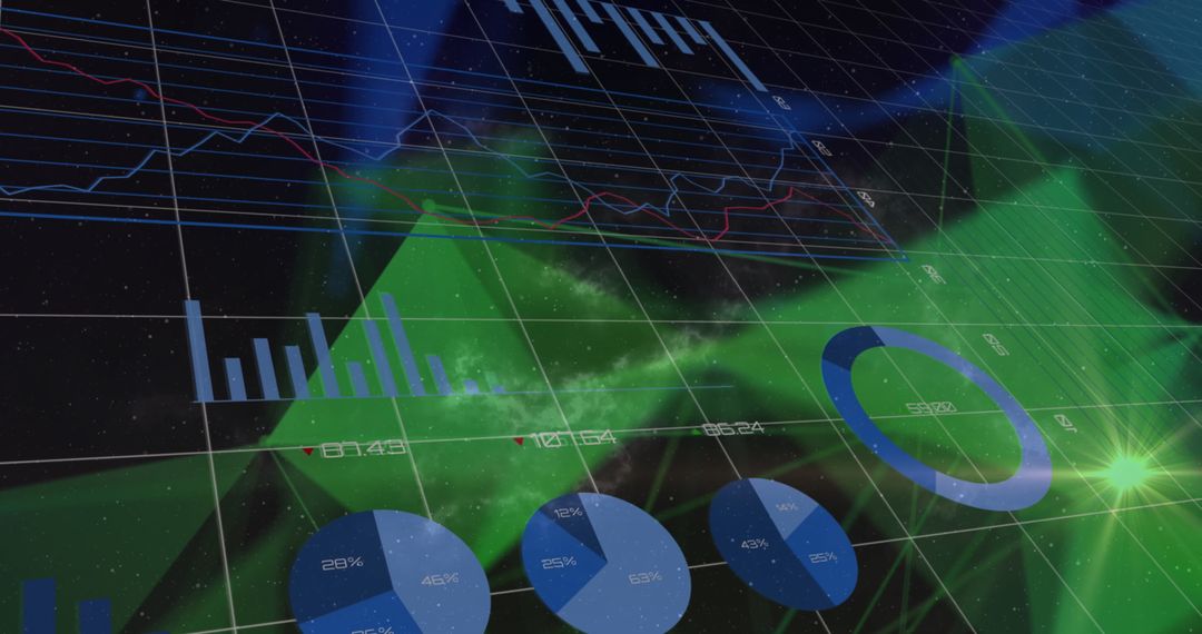 Futuristic Data Visualization with Charts and Graphs