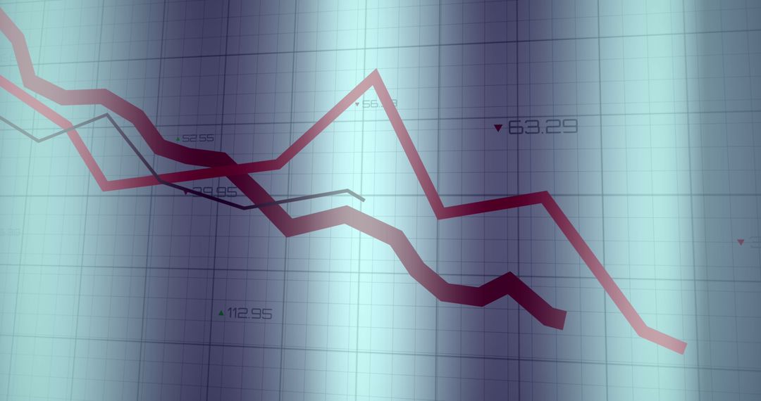 Downward Stock Market Trends with Financial Data Graphs