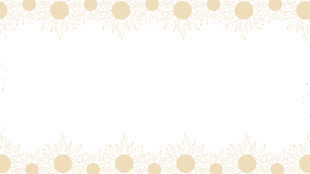 Transparent Ornate Border with Vintage Sun and Star Motifs