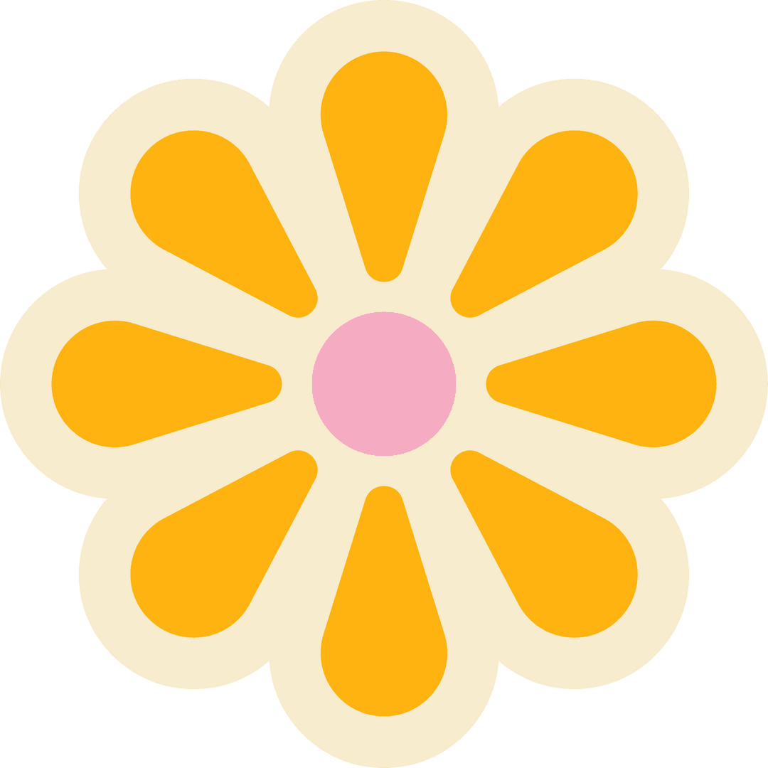 Minimalist Daisy Flower Vector on Transparent Background