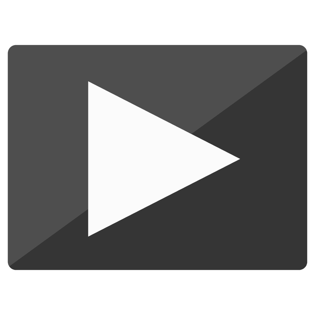 Transparent Black and White Play Button Icon