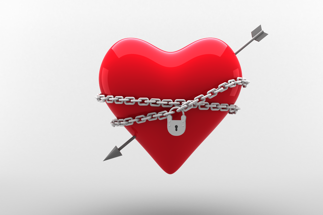 Locked Heart with Chain Concept on Transparent Background - Download Free Stock Images Pikwizard.com