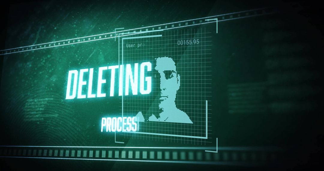 Futuristic Holographic Interface with Deleting Process Display