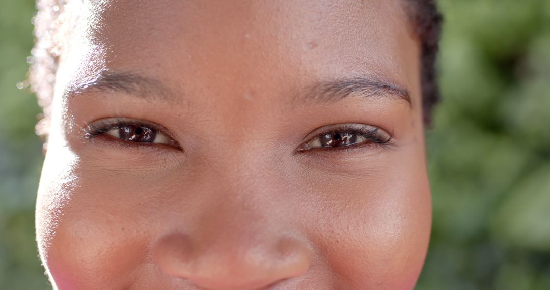 Close-up of Relaxed Smiling Woman's Eyes in Natural Light - Free Images, Stock Photos and Pictures on Pikwizard.com