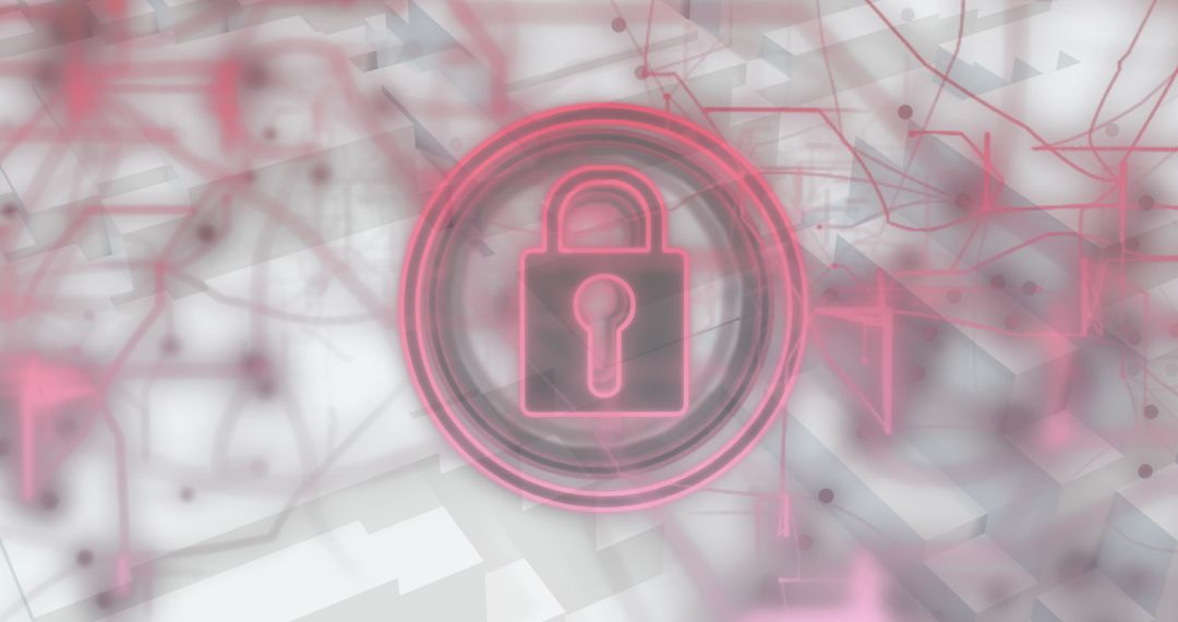 Digital Security Padlock with Abstract Background