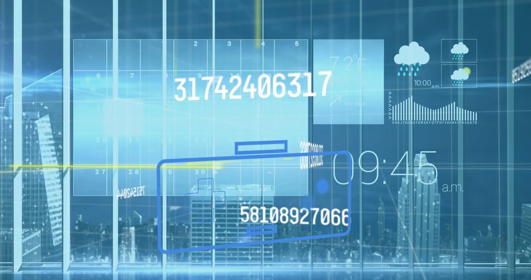 Digital Interface Over Urban Cityscape Concept