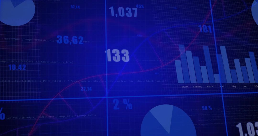 Abstract Data Dashboard with Graphs and Charts
