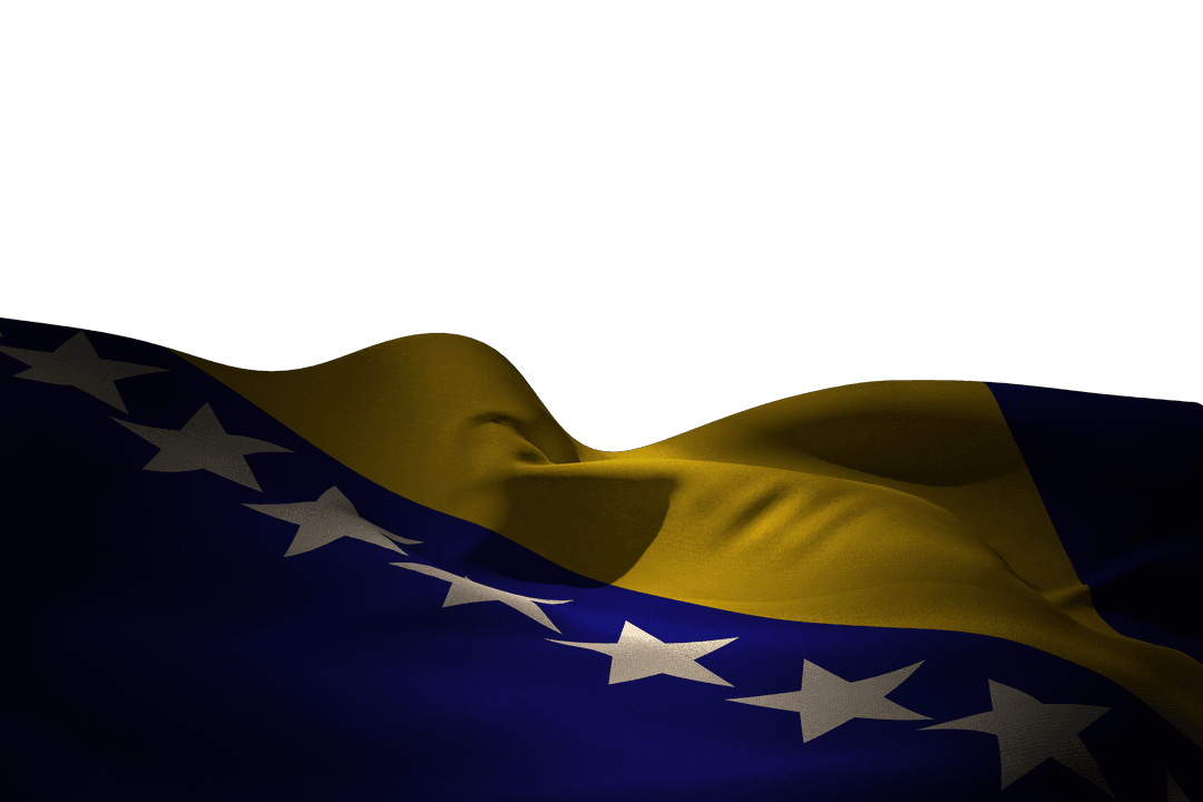 Stylized Bosnia and Herzegovina Flag on Transparent Background