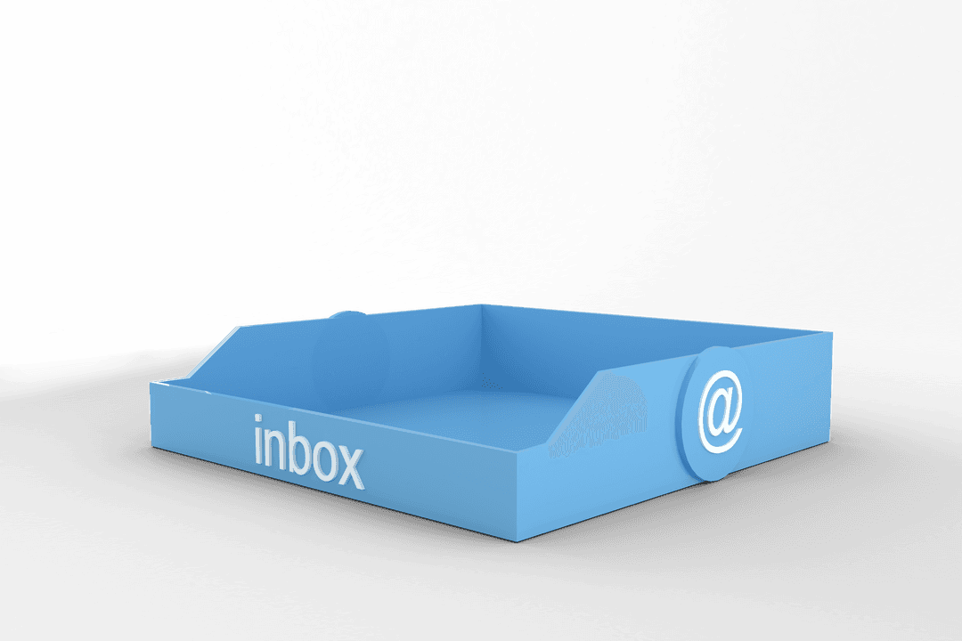 Transparent Blue Inbox Box Digital Illustration Concept