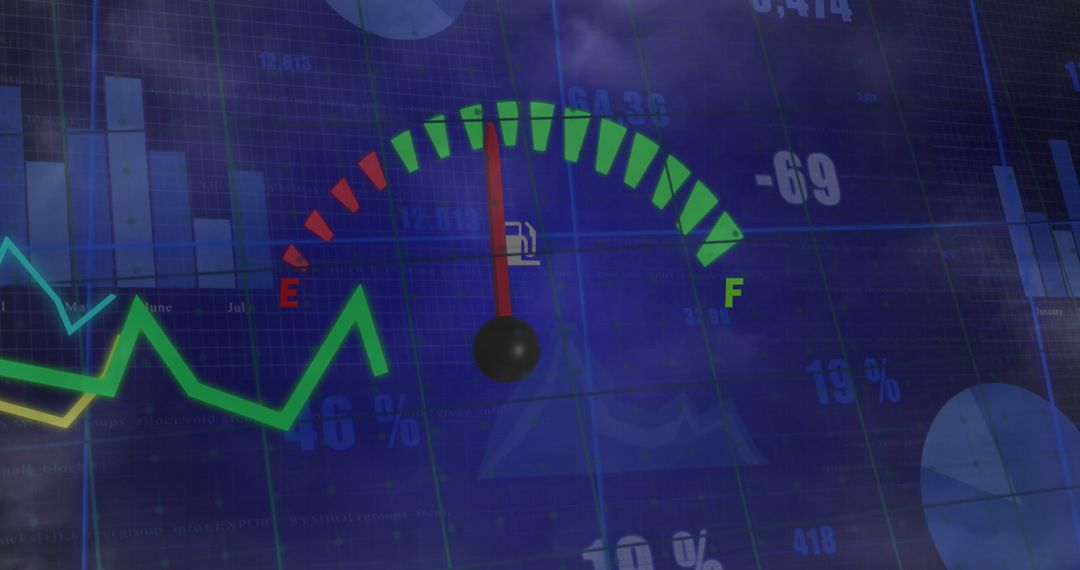 Speedometer Blending with Graph Data Visualization Concept