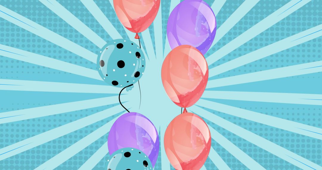 Colorful Balloons on Vibrant Blue Background for Celebrations - Free Images, Stock Photos and Pictures on Pikwizard.com