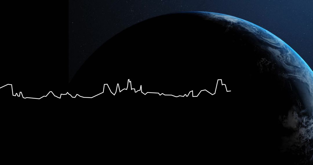 Digital Data Graph Overlay on Earth Globe Dark Background