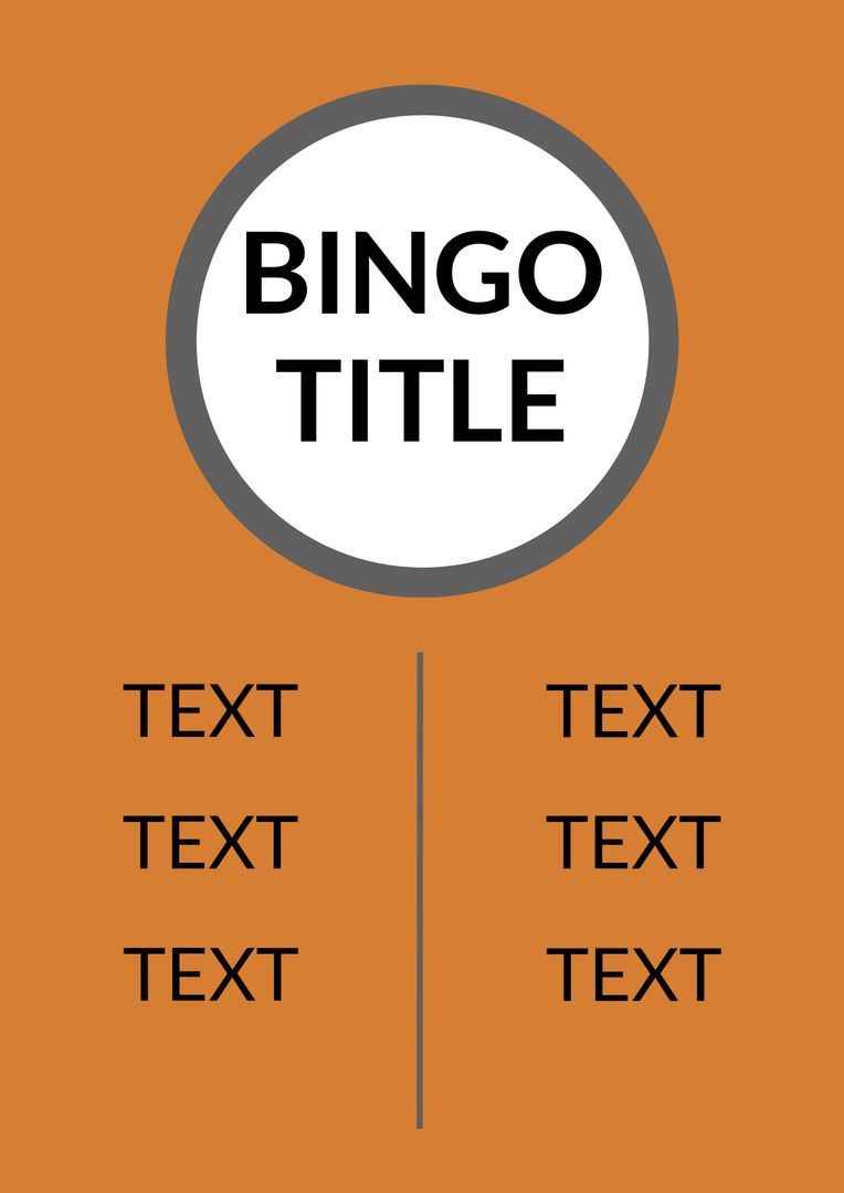 Eye-catching Bingo Template with Bold Typography