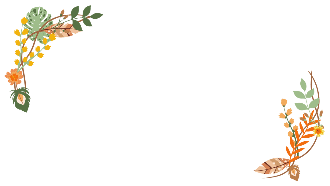 Transparent Botanical Corner with Warm Toned Blossoms