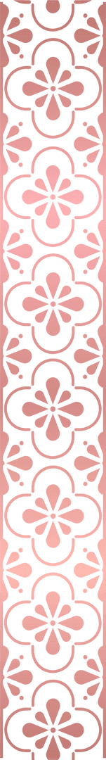 Floral Decorative Border with Pink Motifs on Transparent Background