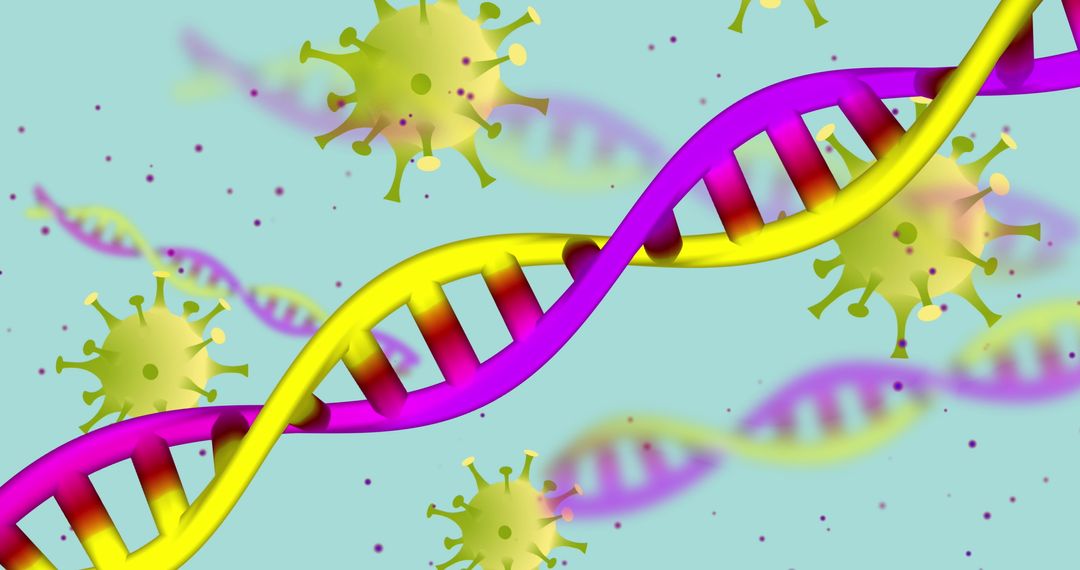 Colorful DNA and Virus Interaction in Molecular Research