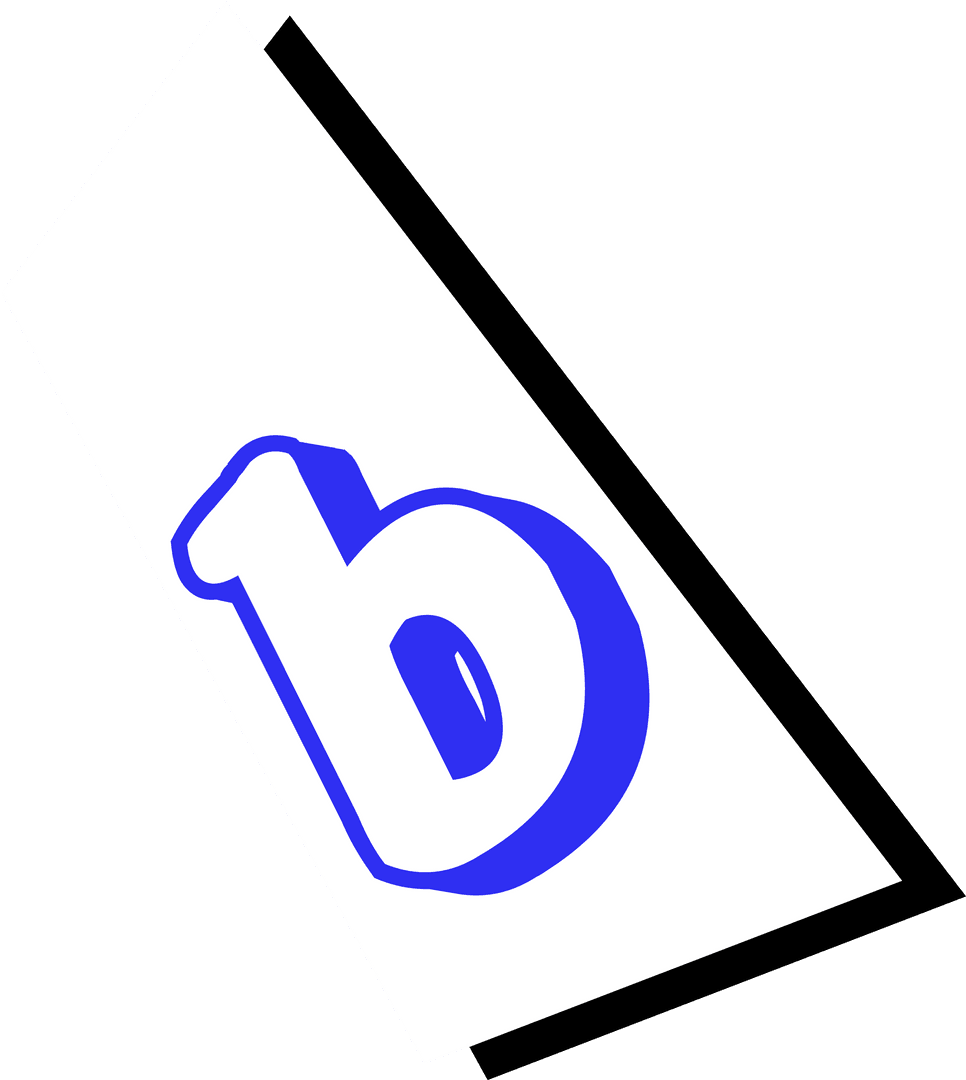 Minimalistic Blue Letter b on Transparent Background Vector
