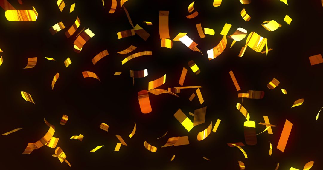 Colorful Confetti Floating Against a Dark Background