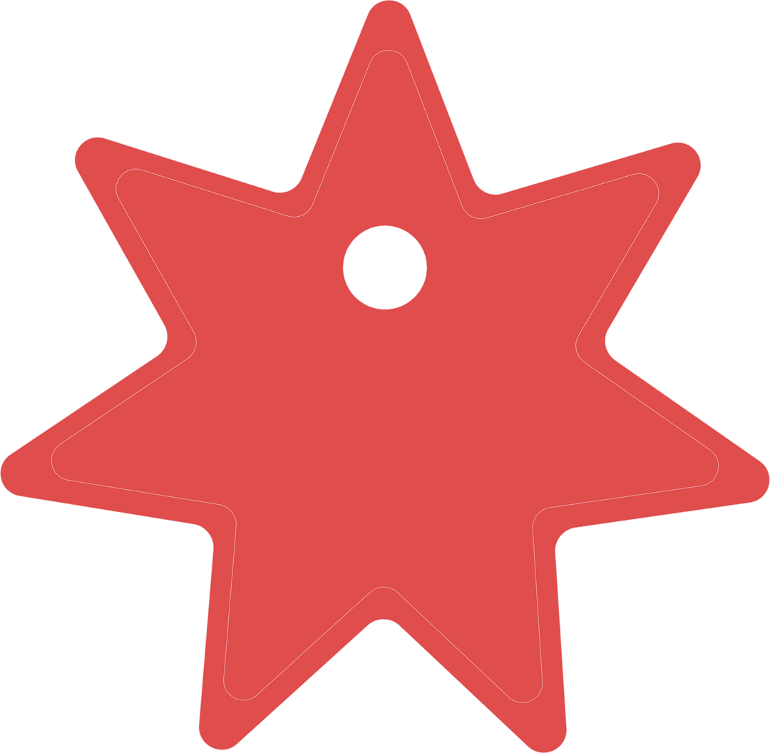 Transparent Red Star with Central Hole, Copy Space