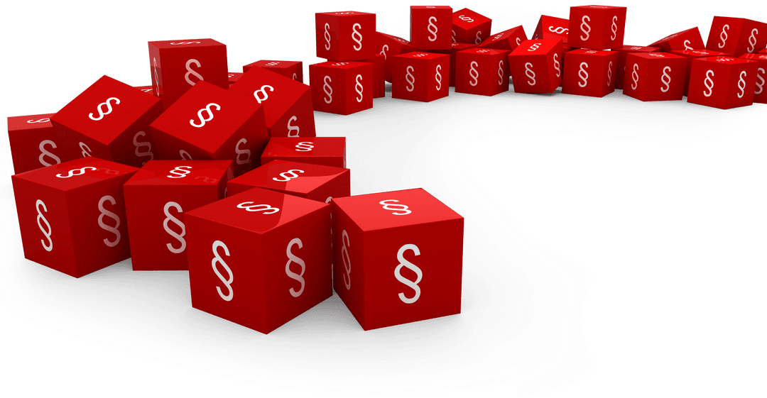 Vector Icon of Diagonal Transparent Section Symbol on Red Blocks