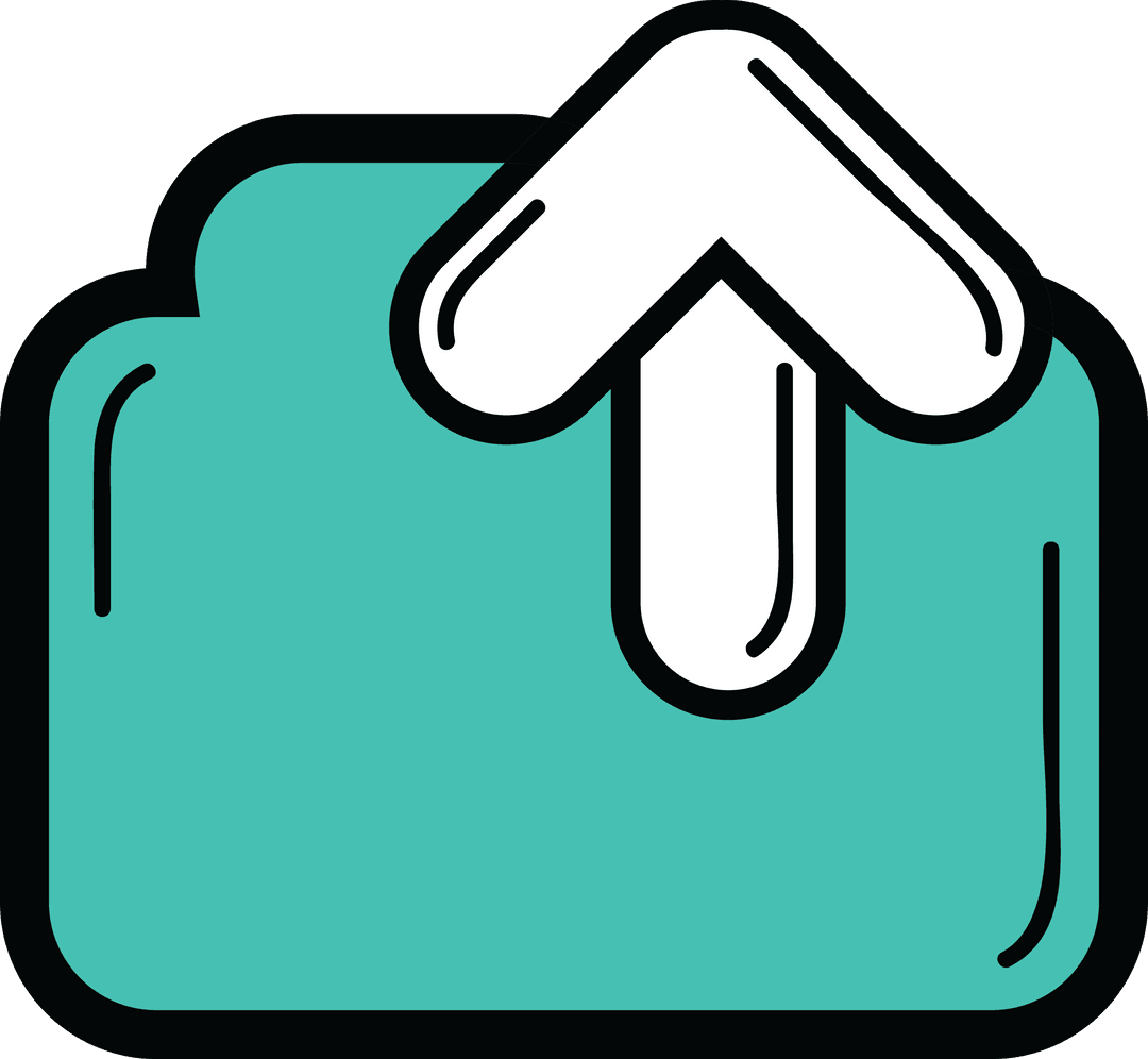 Digital Illustration of Up Arrow on Transparent Background Icon