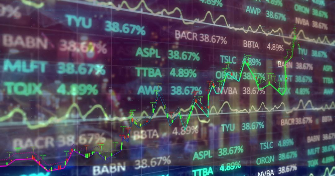 Abstract Financial Data Compilation on Digital Display