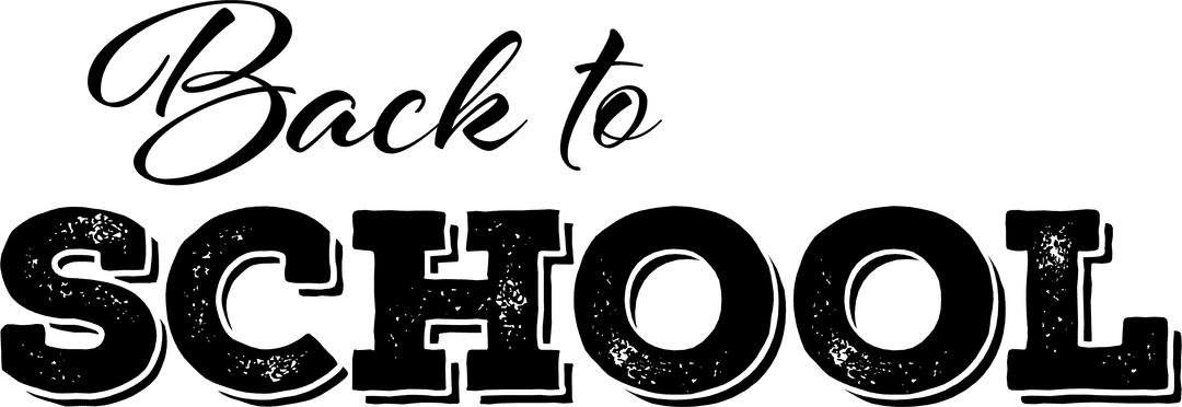 Transparent Back to School Calligraphy Design Black