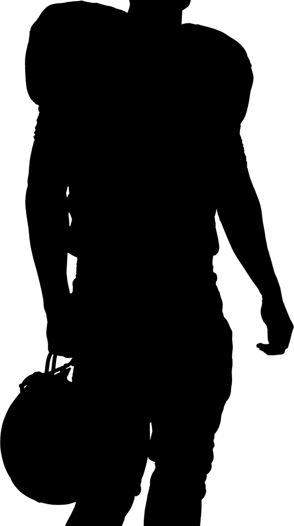 Transparent Silhouette of Football Player Holding Helmet Vector