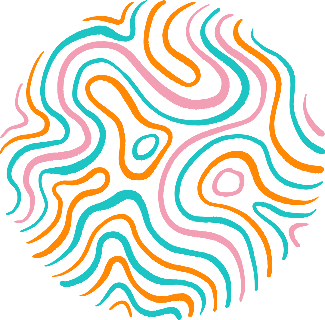 Multicolored Wavy Contour Lines Design on Transparent Background