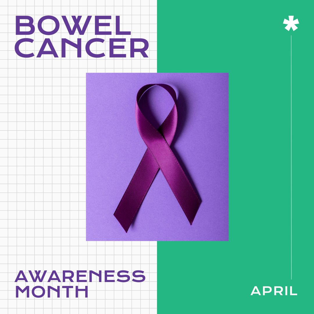 Bowel Cancer Awareness Month Ribbon on Purple Background - Download Free Stock Templates Pikwizard.com