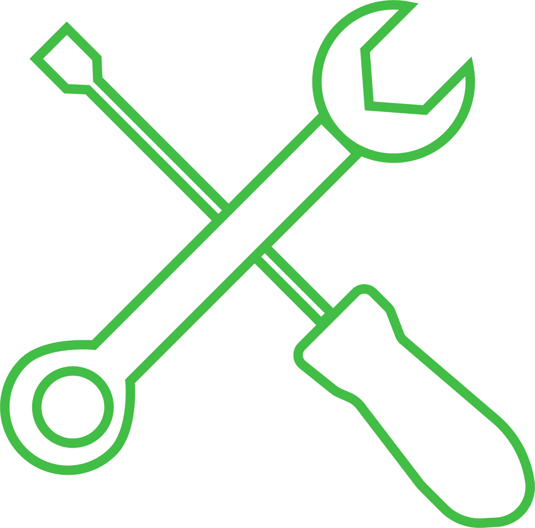 Green Wrench and Screwdriver Tools Transparent Icon