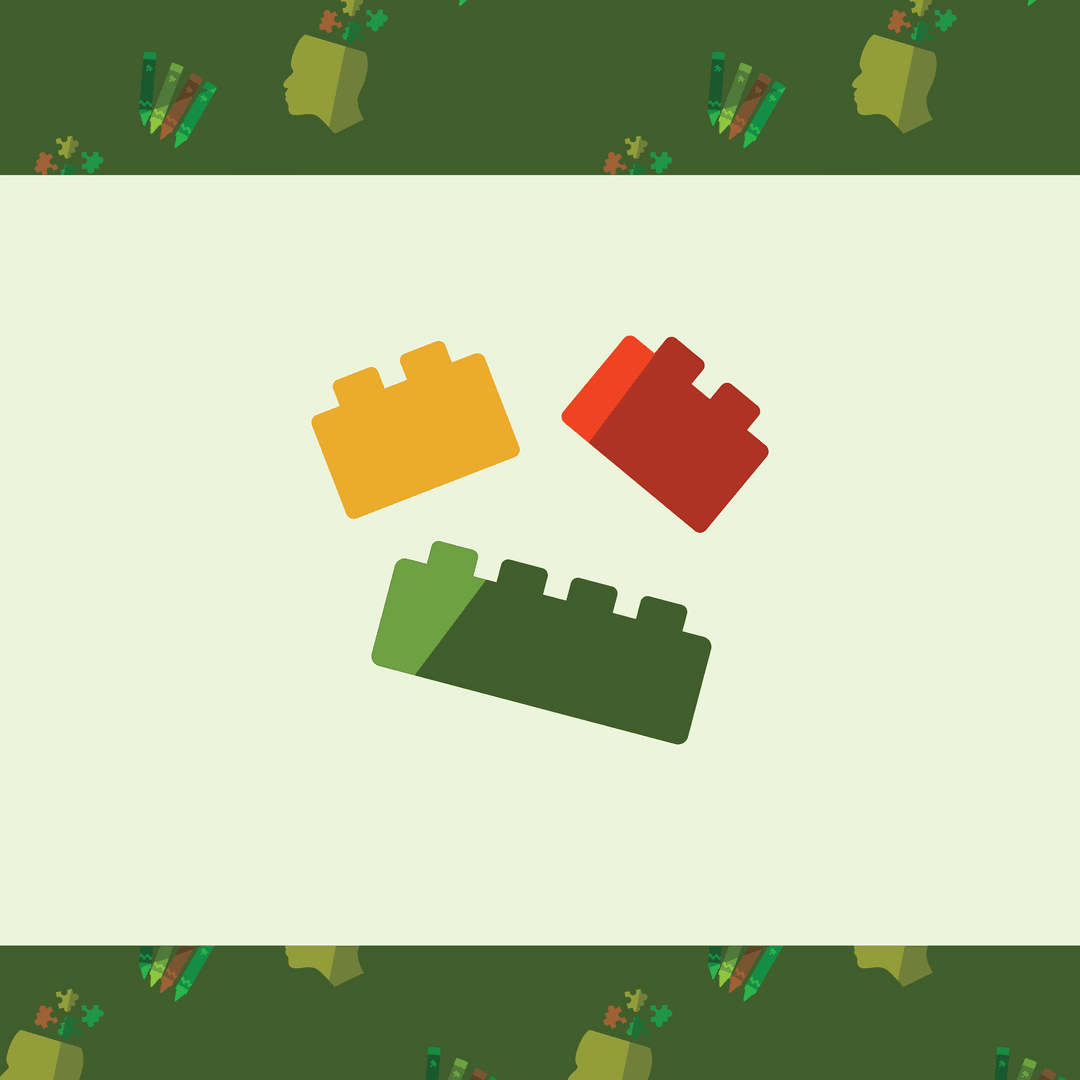 Transparent Brains and Blocks on Green PNG Illustration