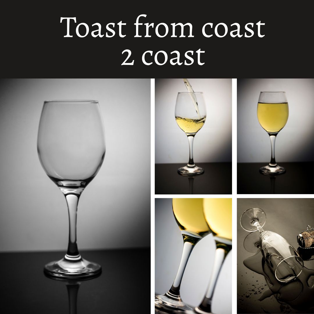 Digital Collage with Glasses of White Wine Celebrating Feast