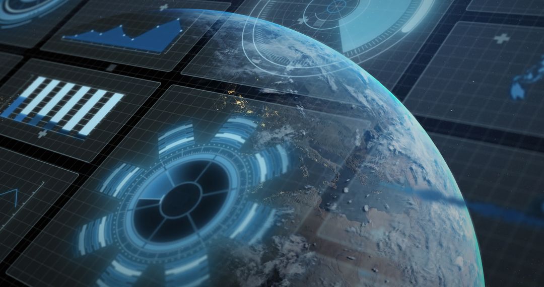 Digital Interface Visualizing Global Data Connections