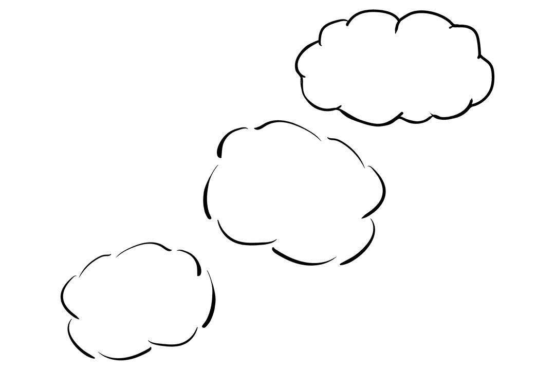 Transparent Cloud Illustration with Blank Center Space