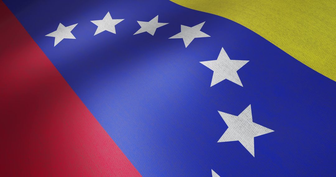 Close-up of Waving Venezuelan National Flag
