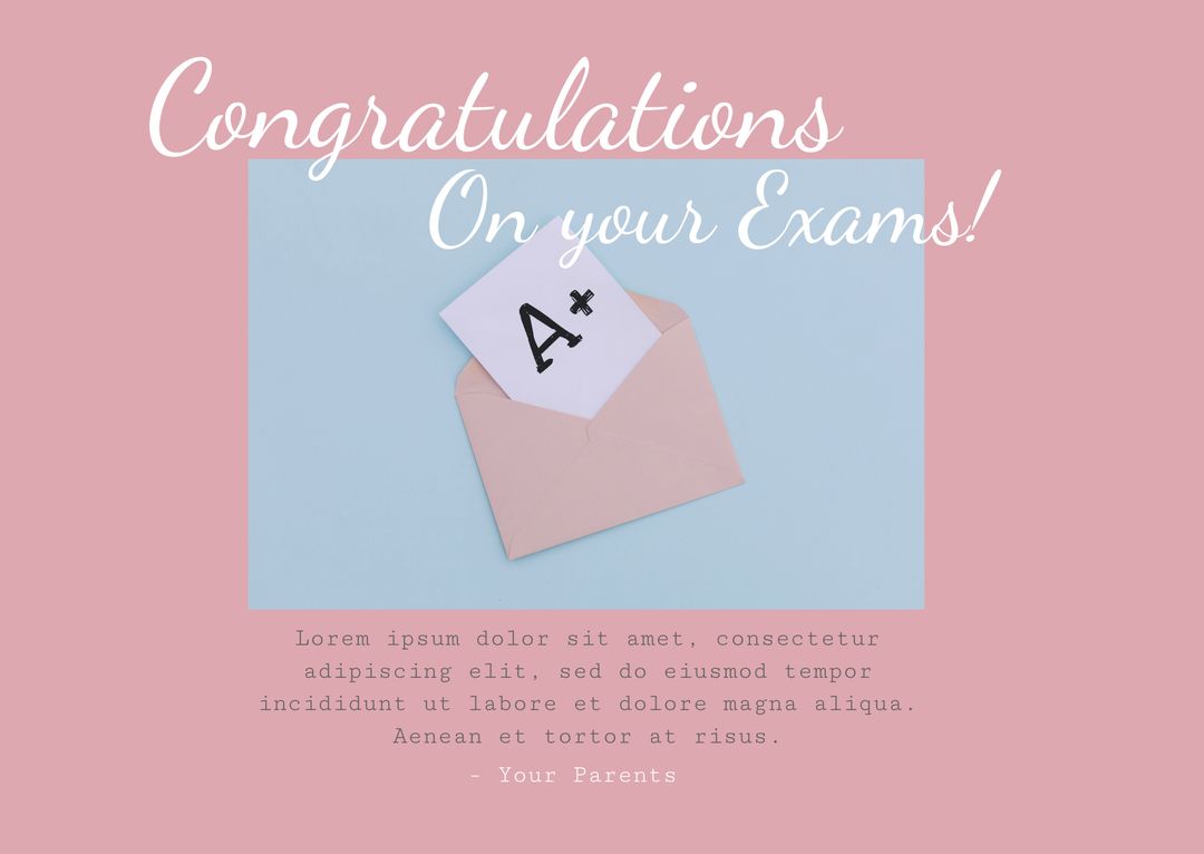 Congratulations Letter for Exam Success with A+ Grade Card