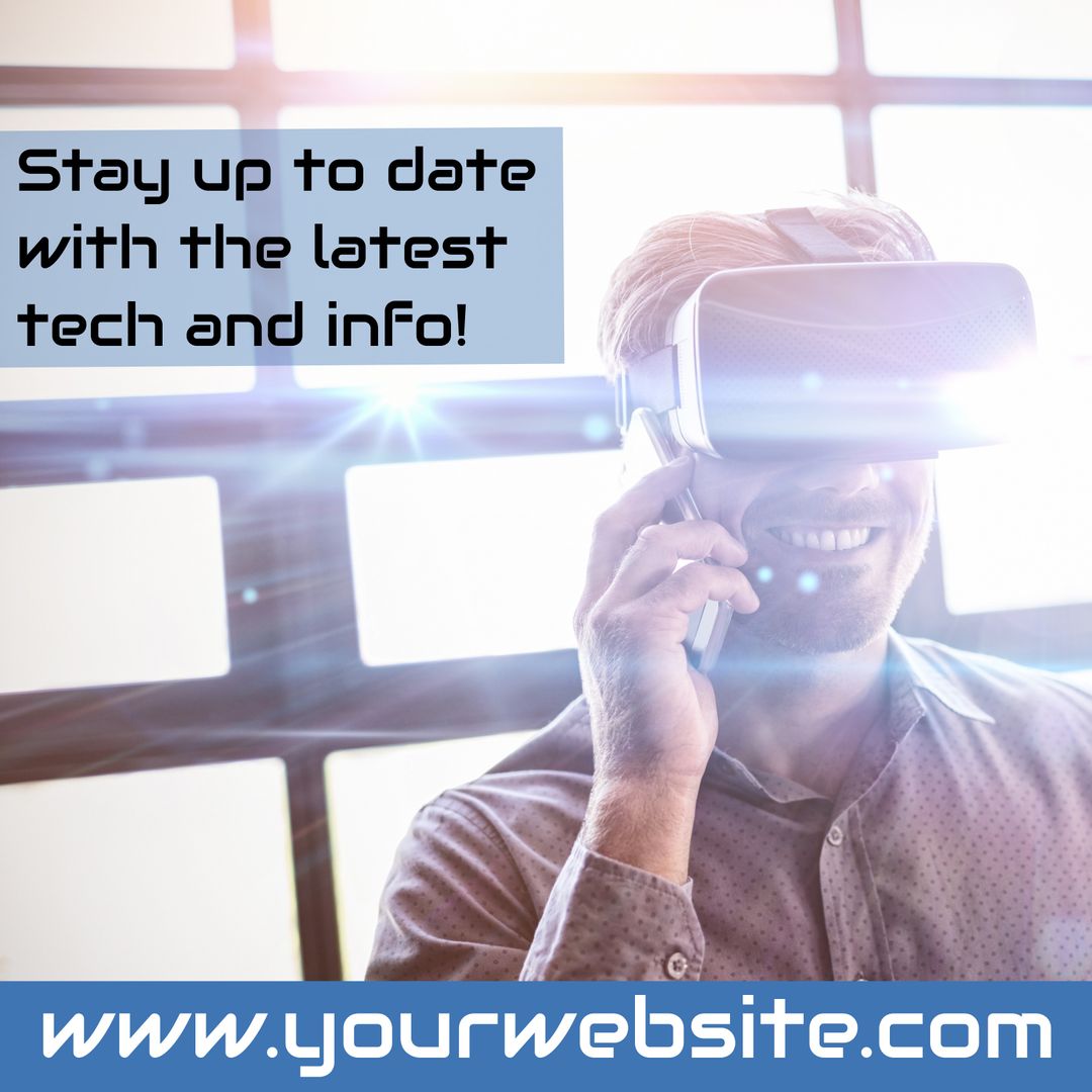 Man experiencing virtual reality technology using headset