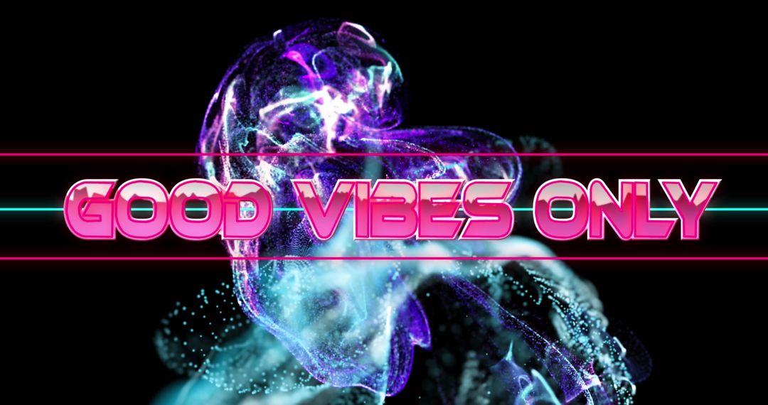 Neon Aura with 'Good Vibes Only' Message for Positive Energy