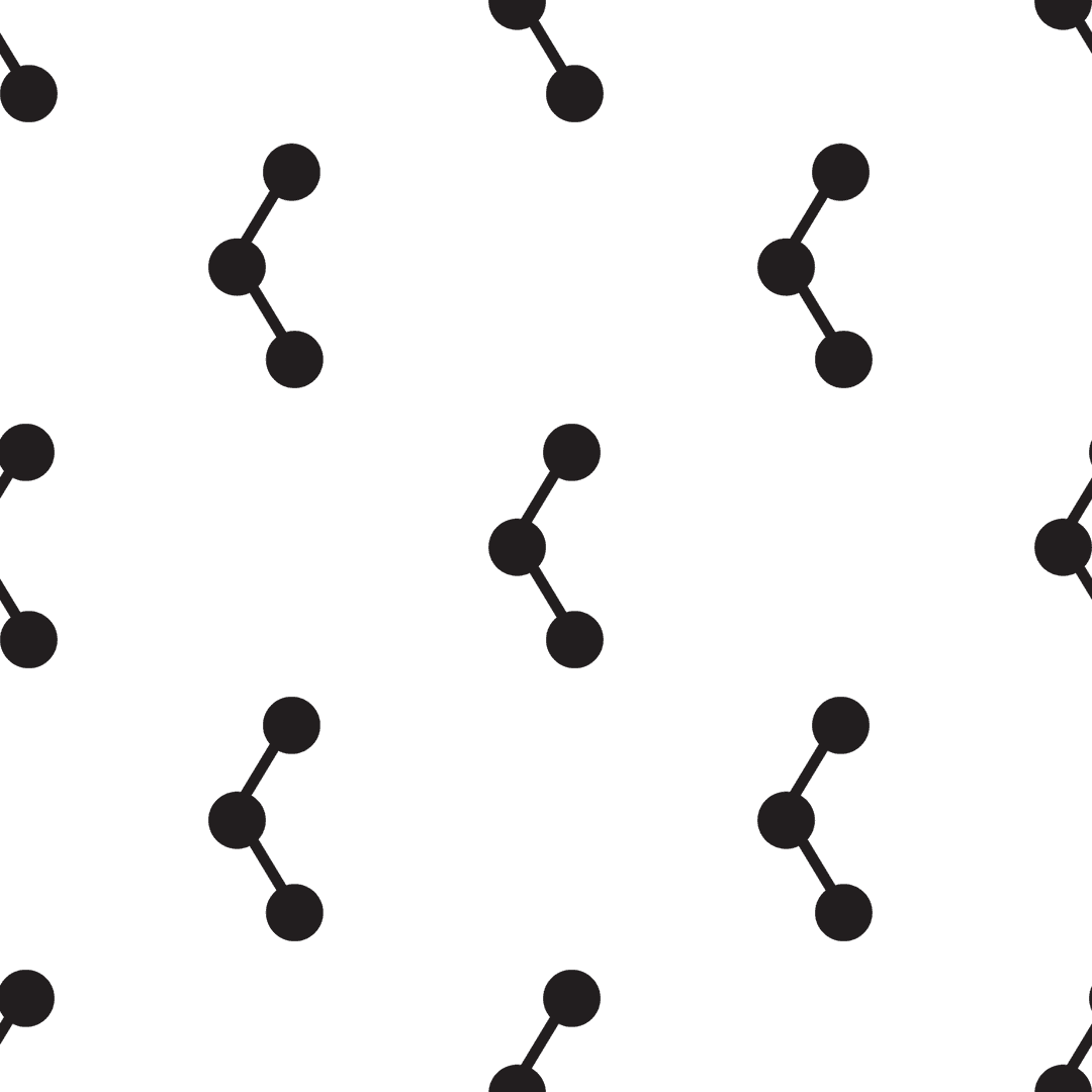 Seamless Black Molecule Pattern on Transparent Background