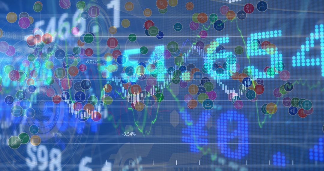 Abstract Illustration of Crypto Market Trends with Overlapping Graphs