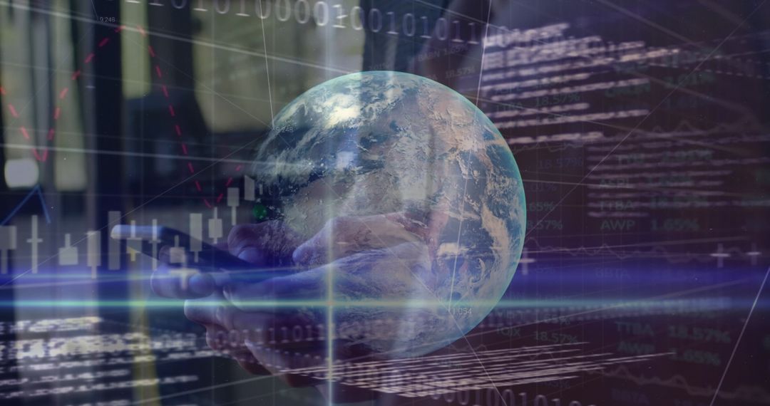 Global Connectivity and Financial Data Technology Concept