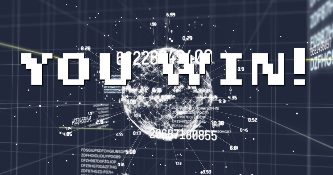 Victory Message Over Futuristic Digital Interface