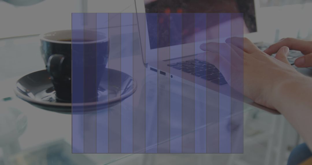 Network Visualization with Hands Typing on Laptop in Tech Environment